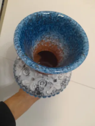 Vaso Ceramica Vintage Decorato