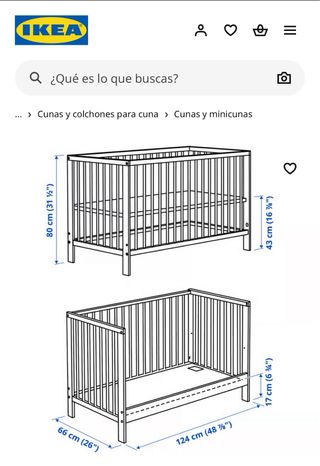 Cuna Ikea Blanca con colchón