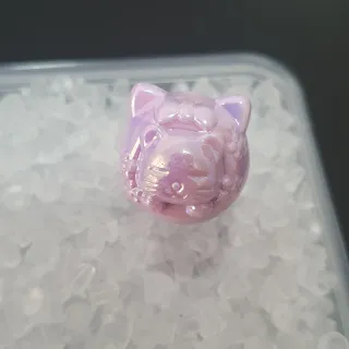 Abalorio gatito rosa brillante