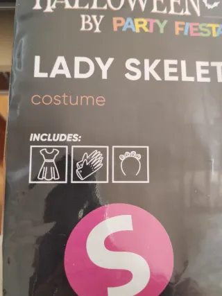 Disfraz Lady Skeleton Talla S Halloween NUEVO