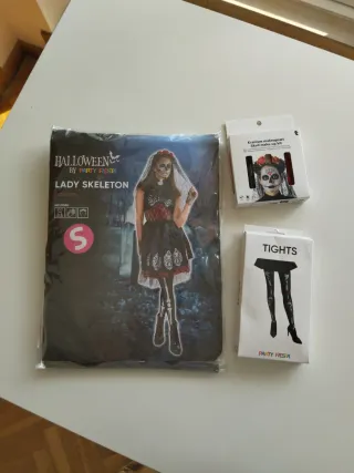 Disfraz Lady Skeleton Talla S Halloween NUEVO