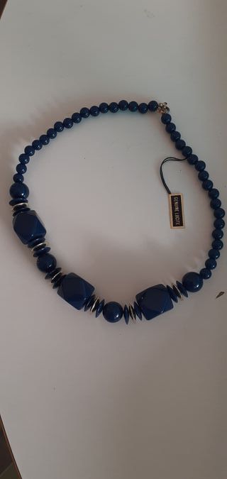 Collar Lucite Azul y Dorado