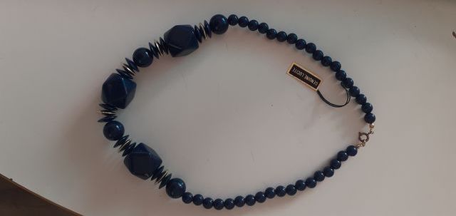 Collar Lucite Azul y Dorado