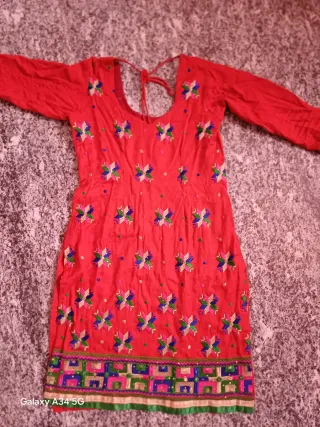 Kurta indiano donna rosso taglia S/M