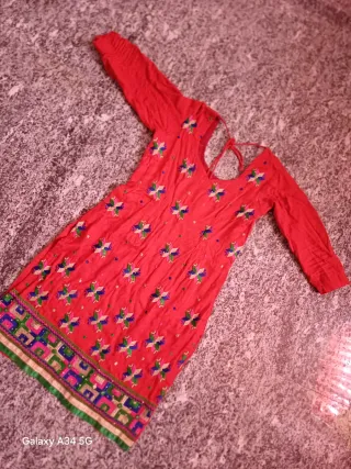 Kurta indiano donna rosso taglia S/M