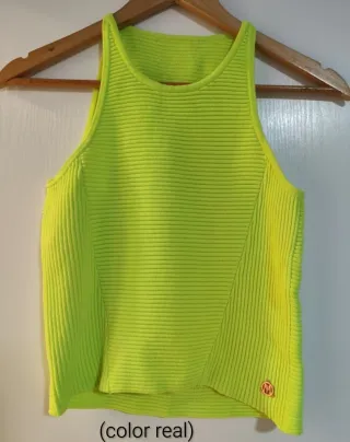 Camiseta sin mangas verde neón