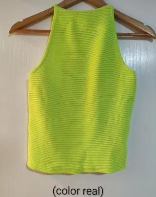 Camiseta sin mangas verde neón