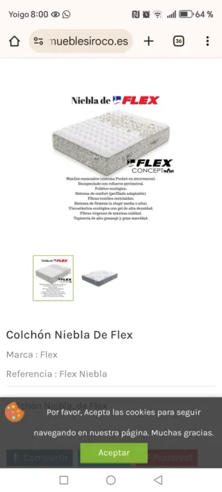 Canape blanco y colchón Flex alta gama