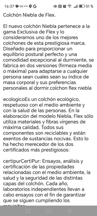 Canape blanco y colchón Flex alta gama