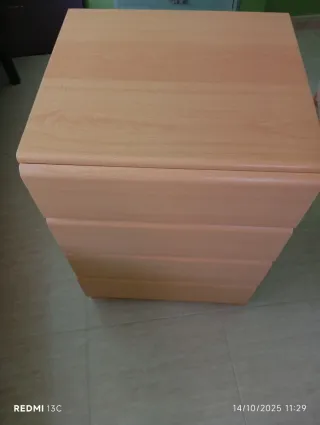 Cajonera de madera 4 cajones color cerezo claro