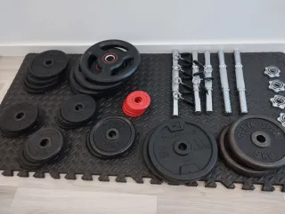 Material de gimnasio: Mancuernas, discos y más