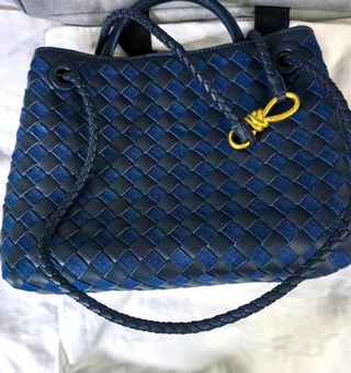 Bolsa Bottega Veneta Andiamo Denim Azul