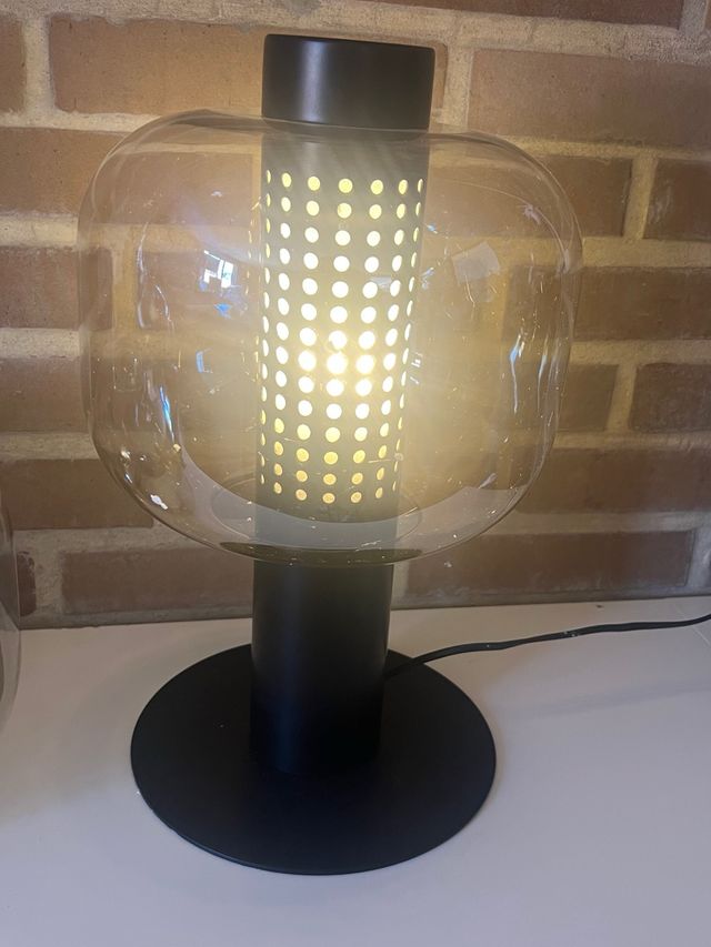 Lámpara moderna cristal y metal