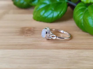 Anillo Plata Piedra Luna talla 18