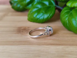 Anillo Plata Piedra Luna talla 18