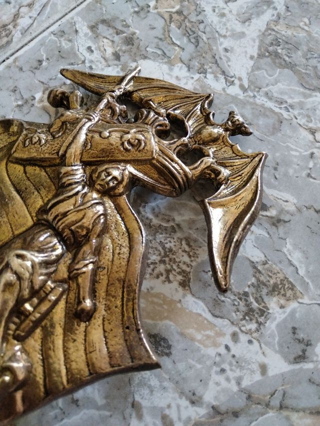 Figura araldica in bronzo di San Giorgio di Valencia