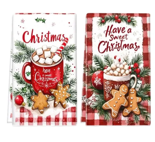 Coppia strofinacci Natale Pan di Zenzero