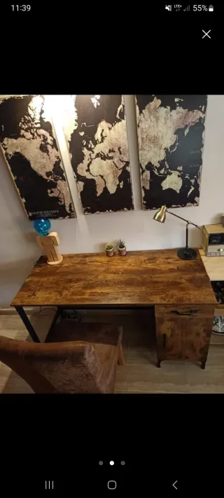 Mesa de despacho madera y metal