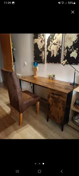 Mesa de despacho madera y metal