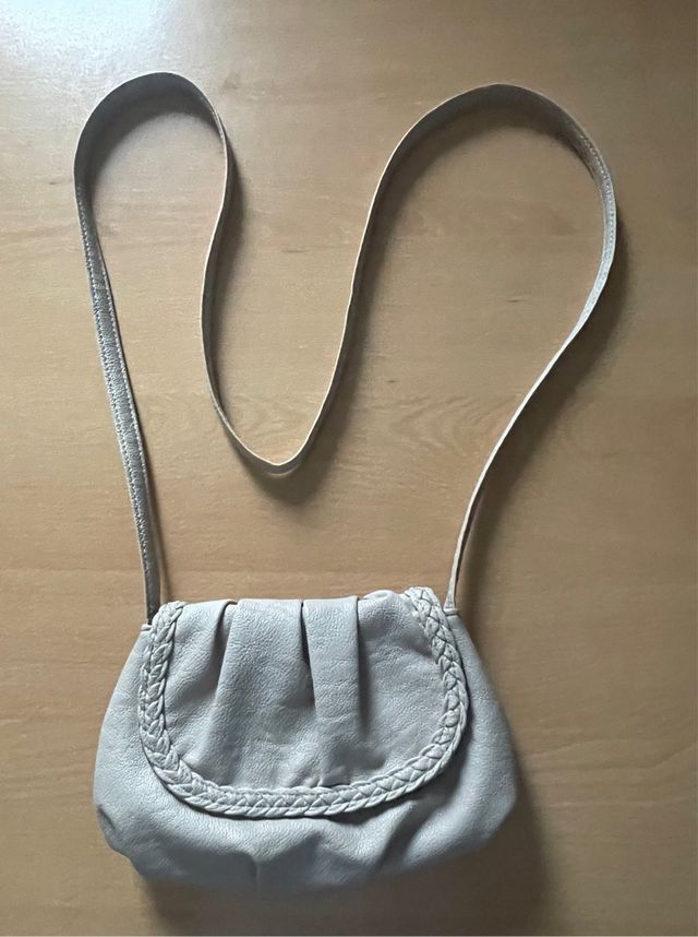Mini Bolso Beige Piel Trenzado