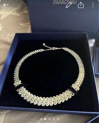 Conjunto Swarovski Espectacular Plata Turquesa