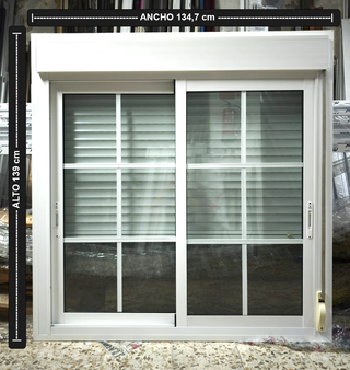 6 Ventanas correderas Aluminio 134,7 x 139cm