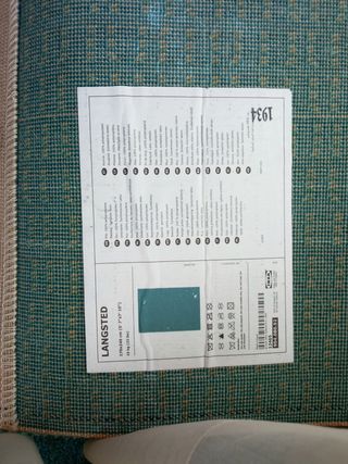 Alfombra IKEA LANGSTED azul turquesa