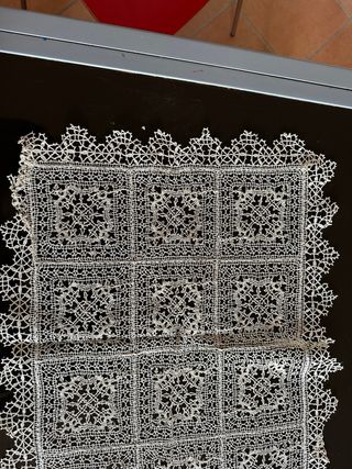 Runner tombolo pizzo beige