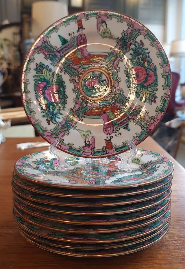 10 Platos Porcelana Rose Medallion 18cm