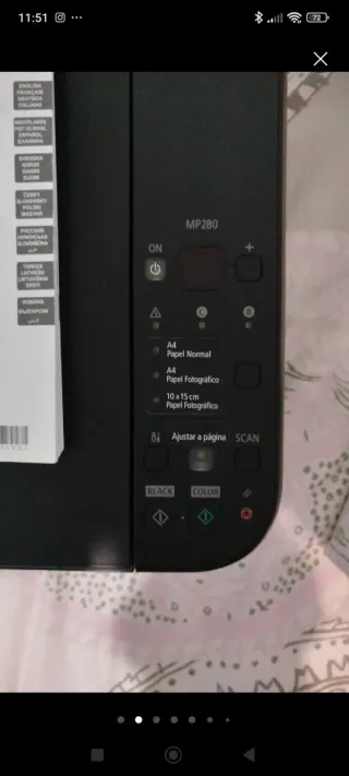 Impresora Canon Negra con CD Instalación y cables