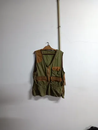 Chaleco de caza verde y marrón