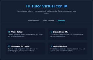 Tutor IA 24/7 para tu hij@. Ahorra dinero.
