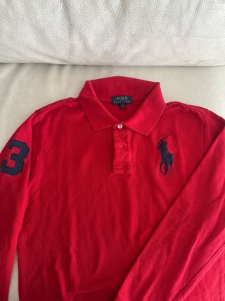 Polo Ralph Lauren manga larga rojo Talla M