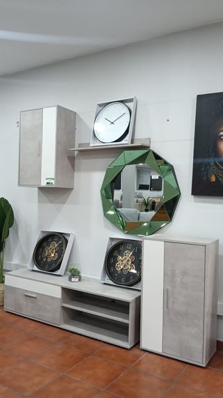 Conjunto Salón Gris y Blanco