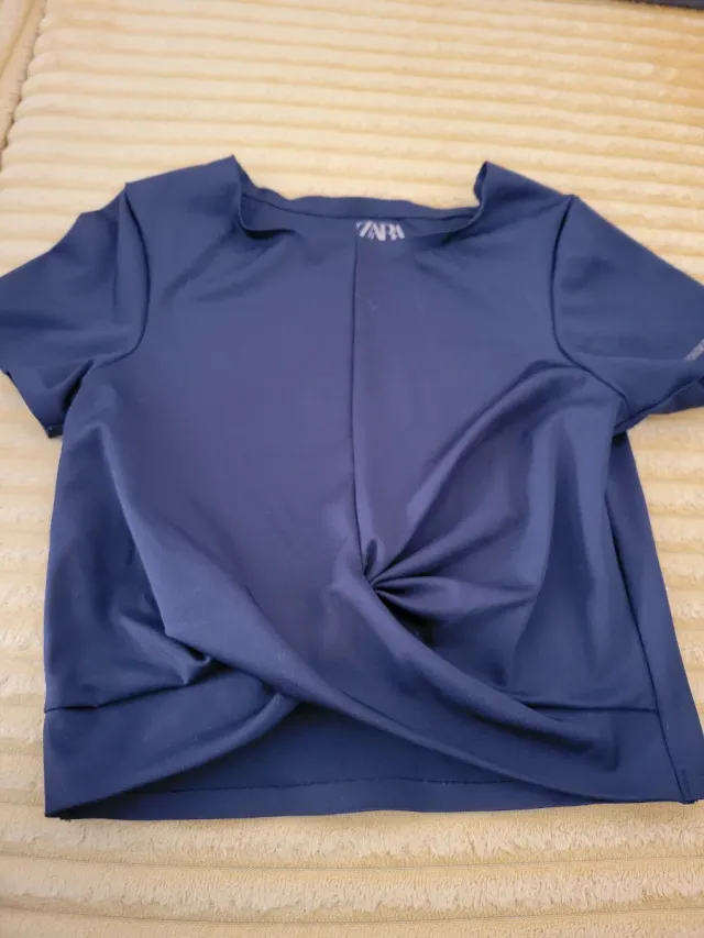 Blusa Zara niña elástica azul