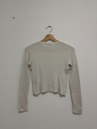 Top manga larga blanco de Pull & Bear