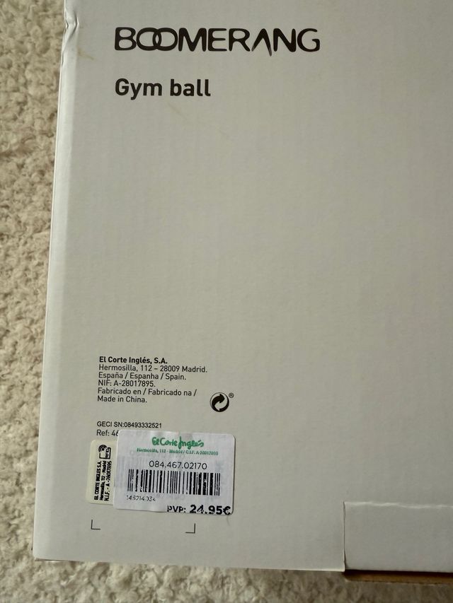 Pelota Pilates Boomerang 65 cm