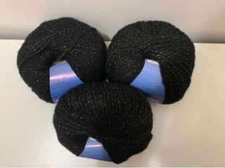 3 Gomitoli Lana Gatto Ural Nero lurex