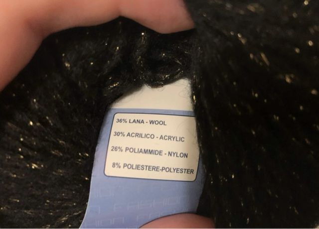 3 Gomitoli Lana Gatto Ural Nero lurex