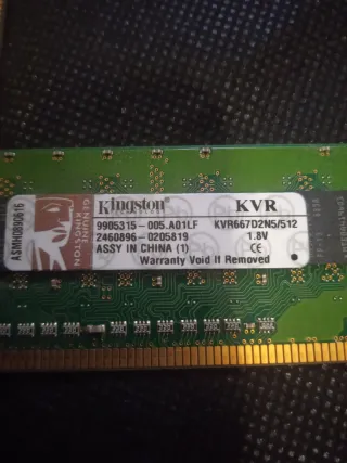 2x 512MB DDR2 667MHz RAM Módulos