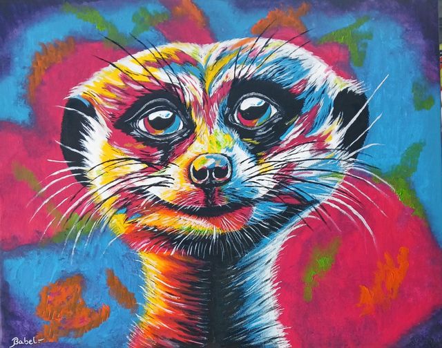 Pintura,  el perrito de las praderas