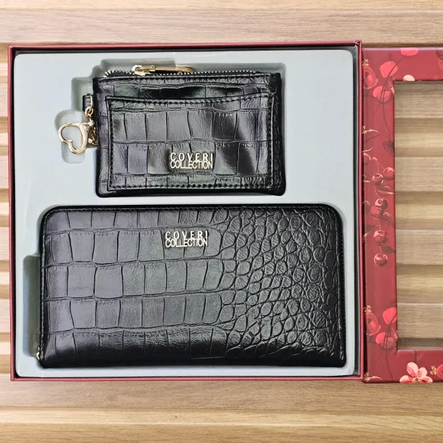 Set Portafoglio e Portamonete Coveri Nero