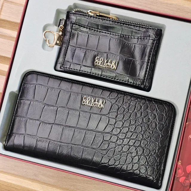 Set Portafoglio e Portamonete Coveri Nero