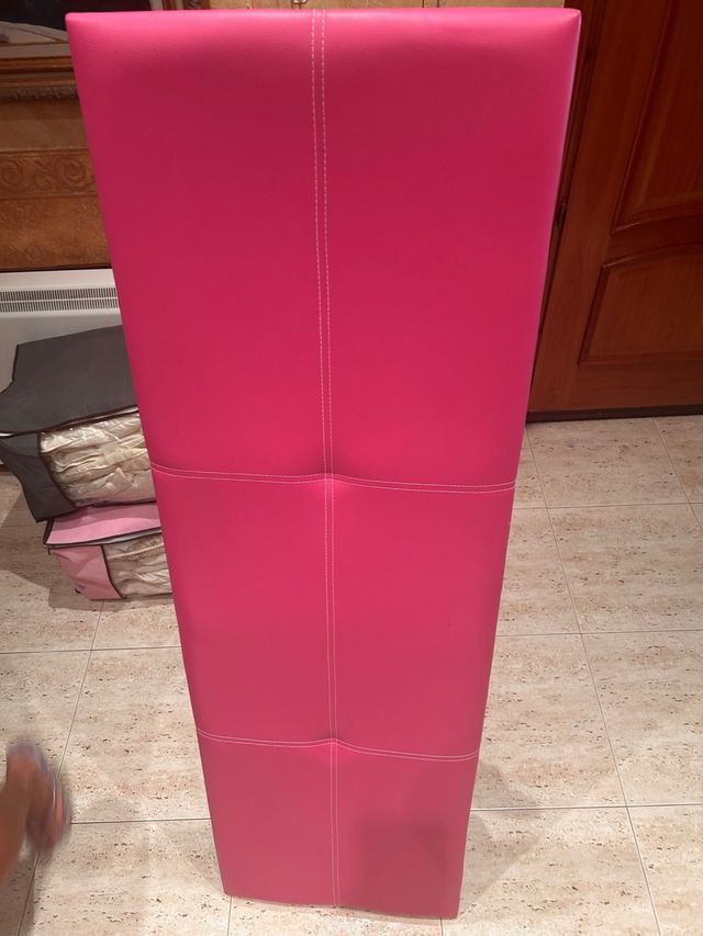 Cabecero tapizado polipiel rosa