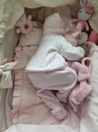 Muñeca Reborn con saco rosa