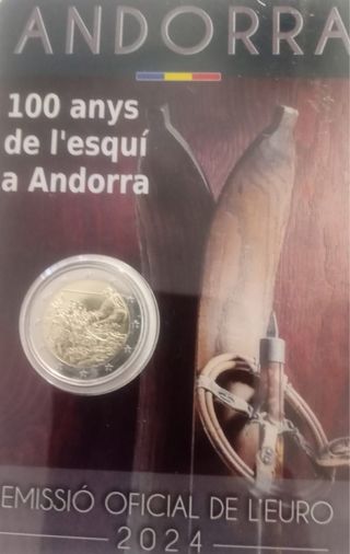 Moeda Andorra 2024 100 anos de esqui