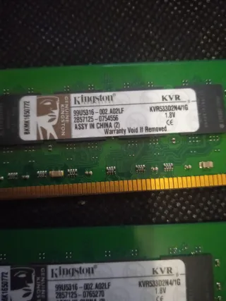 2x Kingston DDR2 1GB 667MHz Módulos RAM
