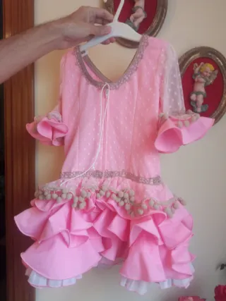 Vestido flamenca, gitana, niña Rosa, talla 4 años