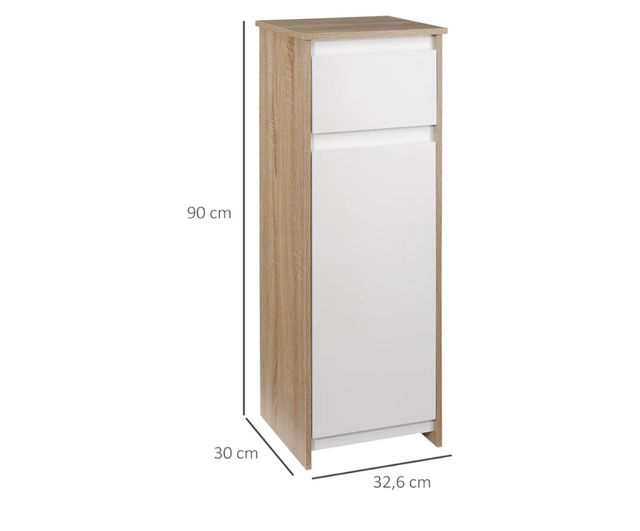 Mueble Armario Multifuncional Madera y Blanco
