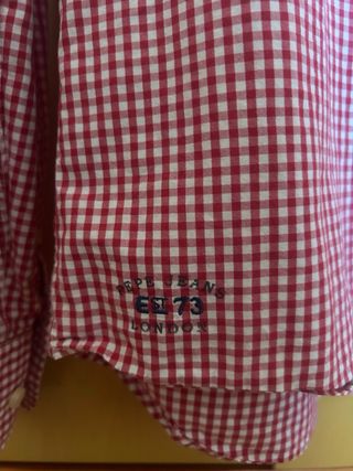 Camisa Pepe Jeans cuadros rojo y blanco